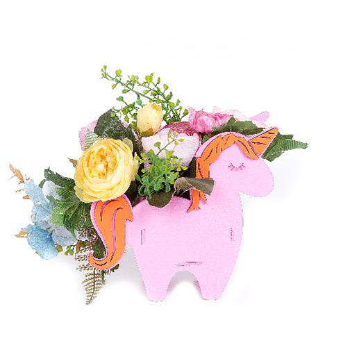 Декоративный ящик для цветов "Единорог маленький", Розовый