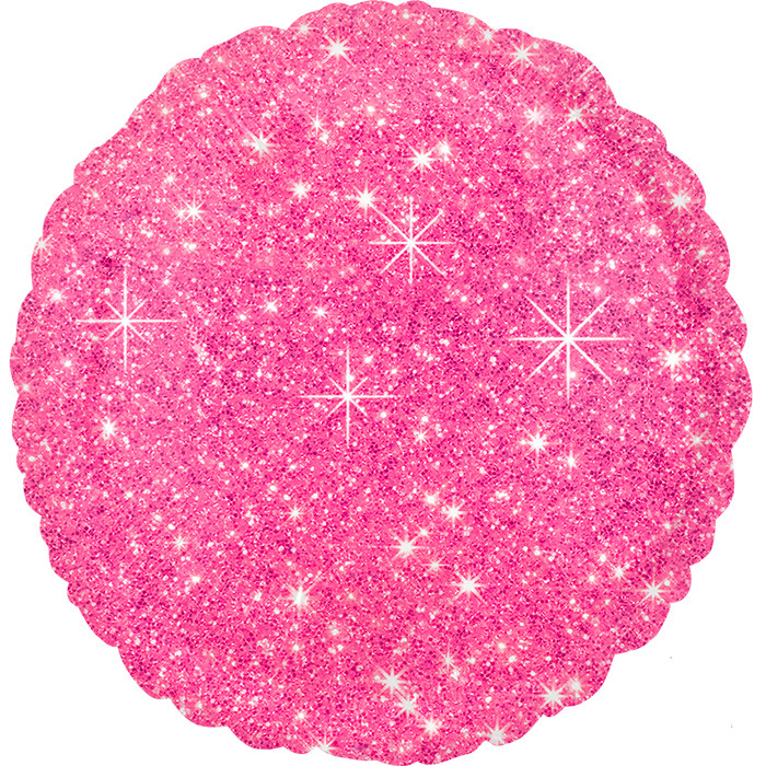 Шар Круг, Блестящий, Ярко-розовый / Faux Sparkle Hot Pink (в упаковке)