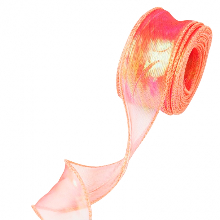 Лента Органза с леской, Утренняя роза, Хамелеон