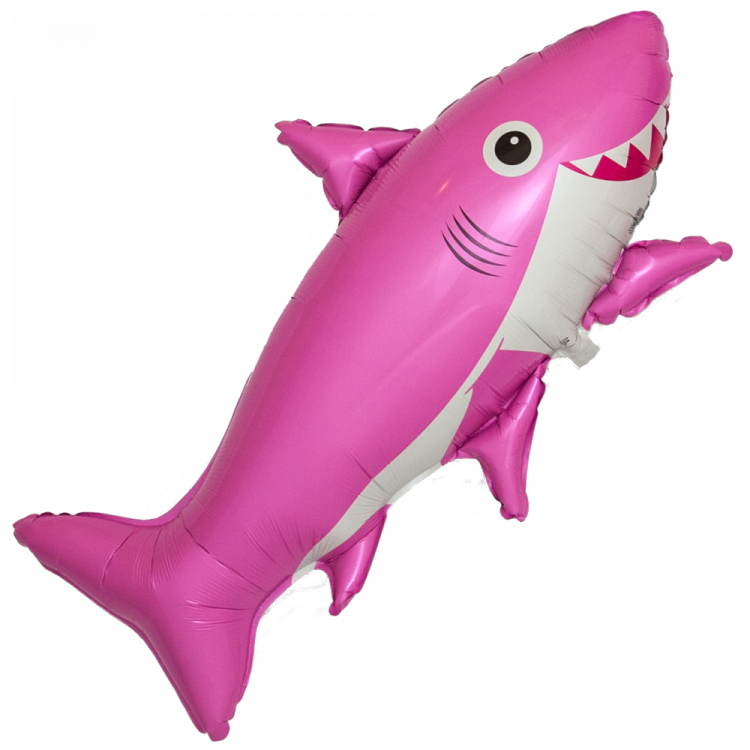 Шар Фигура, Счастливая акула, Розовый (в упаковке)