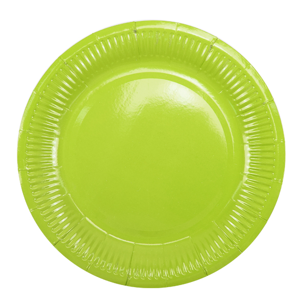 Тарелки бумажные ламинированные Зеленые / Green