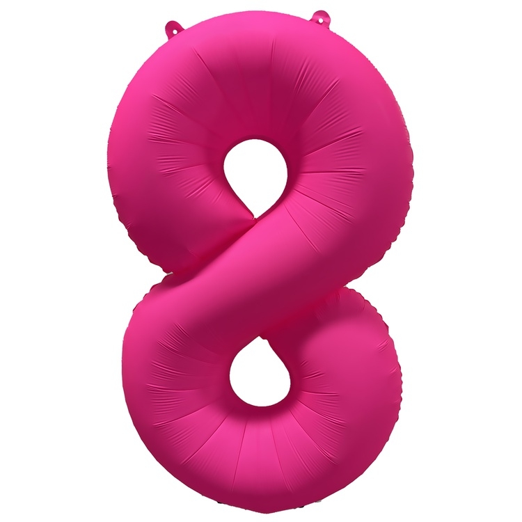 Шар Цифра "8" Неон Розовый / Pink (в упаковке)      