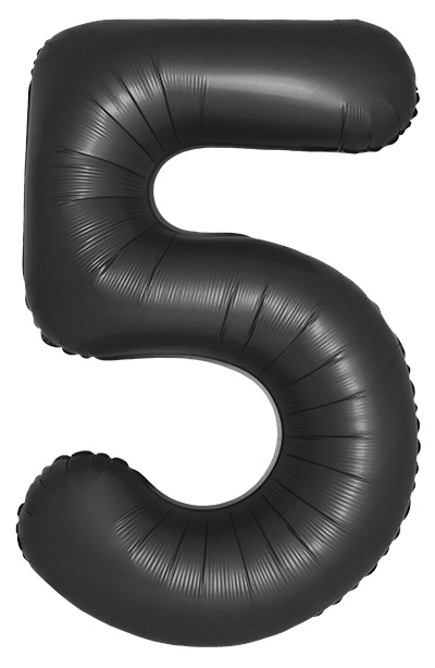 Шар Цифра "5" Slim Черный, Сатин / Satin Black (в упаковке) 