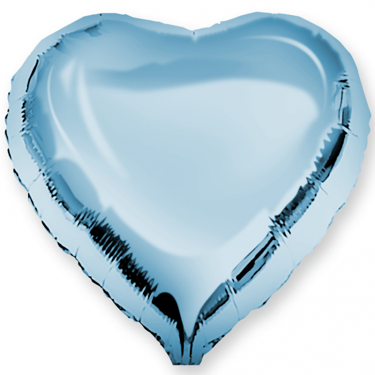 Шар Сердце, Светло-голубой / Baby blue (в упаковке)